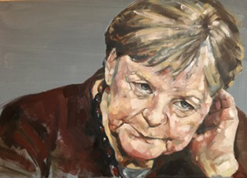 Ölporträt von Bundeskanzlerin Angela Merkel