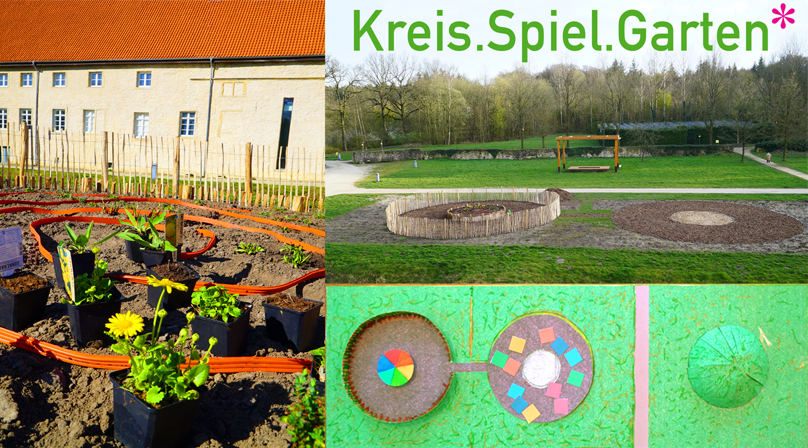 Ein kreisförmiger Garten mit Pflanzen. Ein kreisförmiger Garten mit Pflanzen.